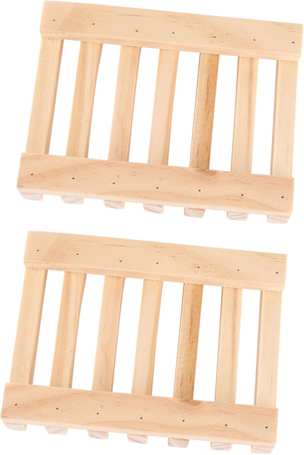 Luxshiny 2pcs Bamboo Soap Rack Draining Tray Wooden Holder