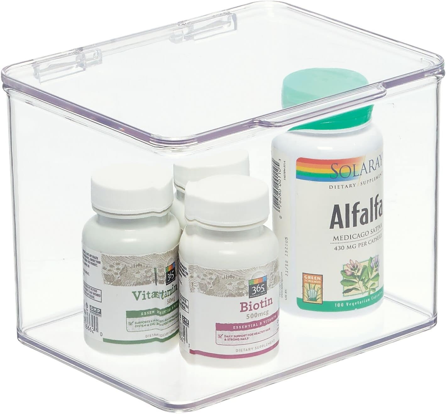 mDesign Clear Plastic Storage Canisters 8 Pack