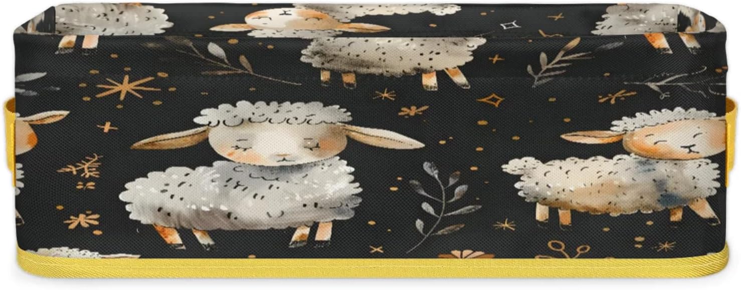 Cute Sheep Toilet Paper Storage Basket with Handles 1