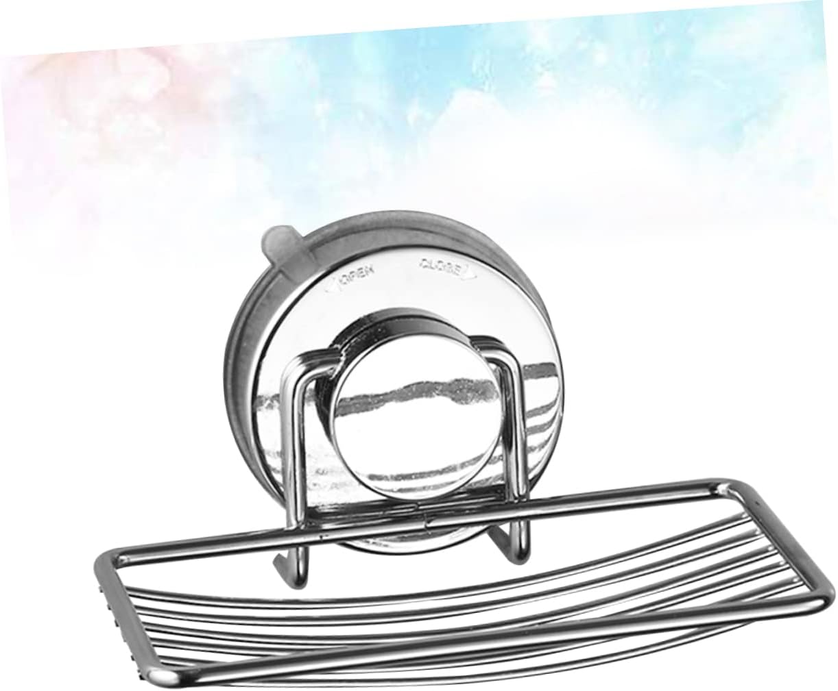Alipis Silver Suction Cup Soap Dish Drain Rack