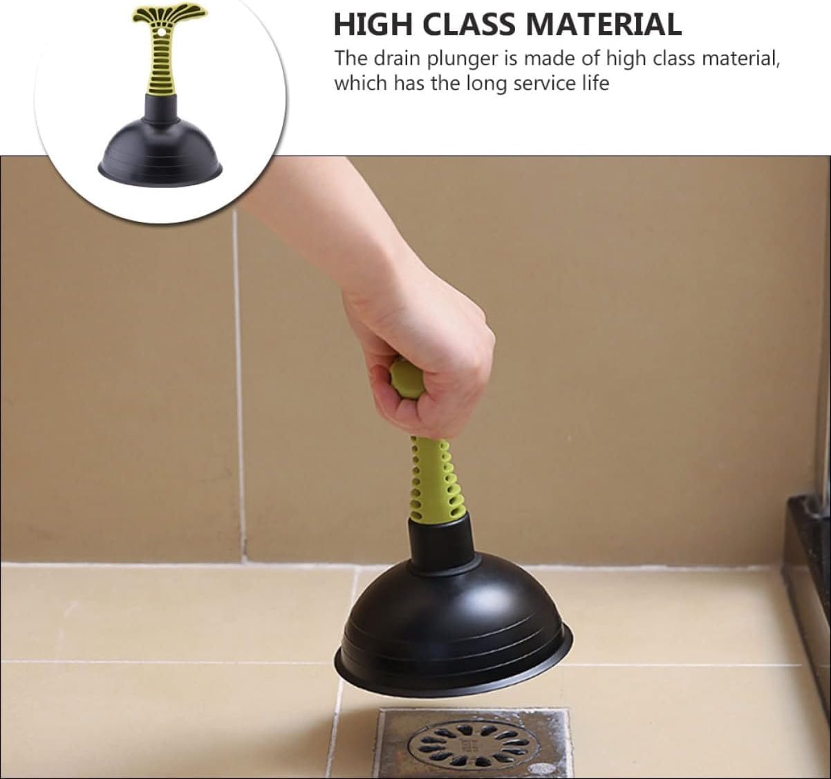 1pc Green Toilet Plunger for Kitchen and Bath Use