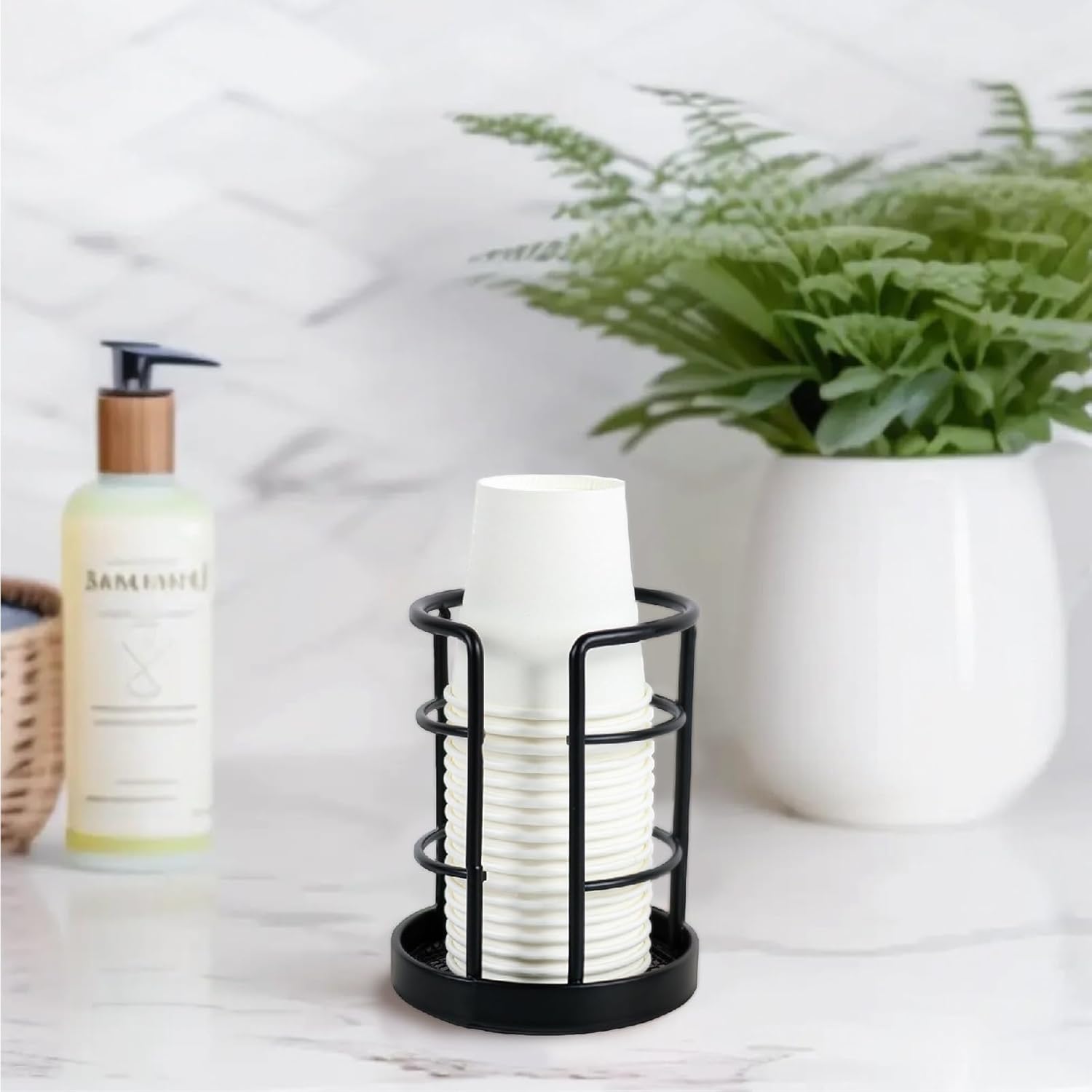 HillSpring Metal Cup Dispenser Black Finish