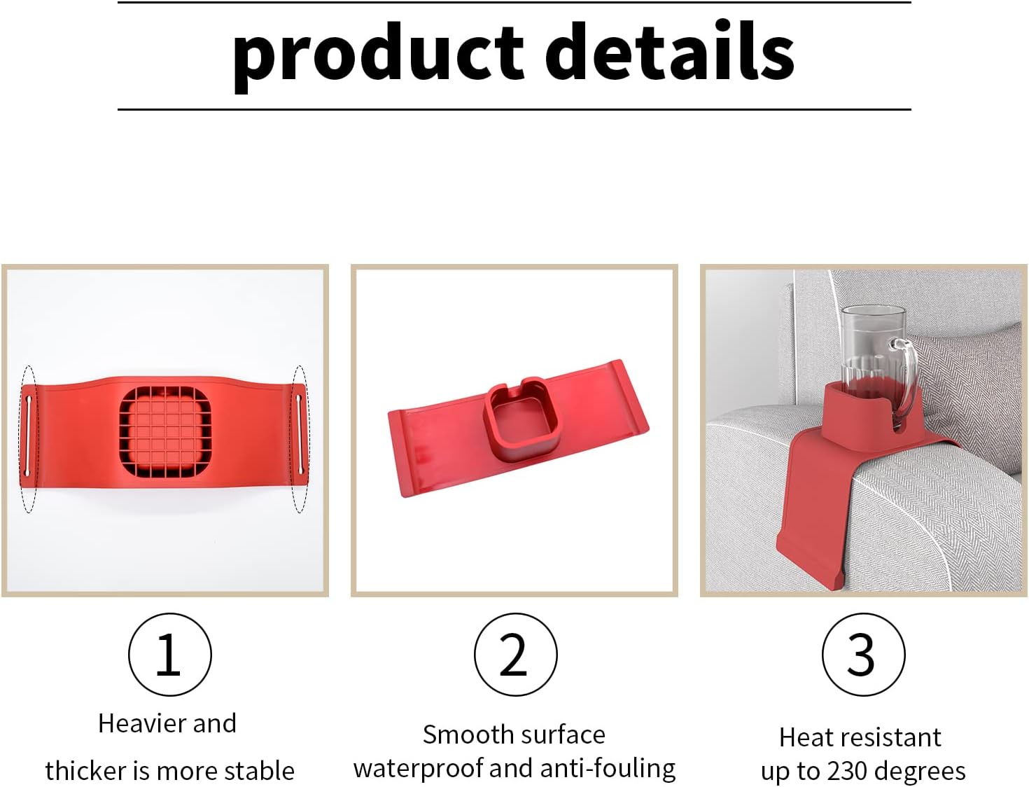 Vodvob Couch Cup Holder Red 42x14cm