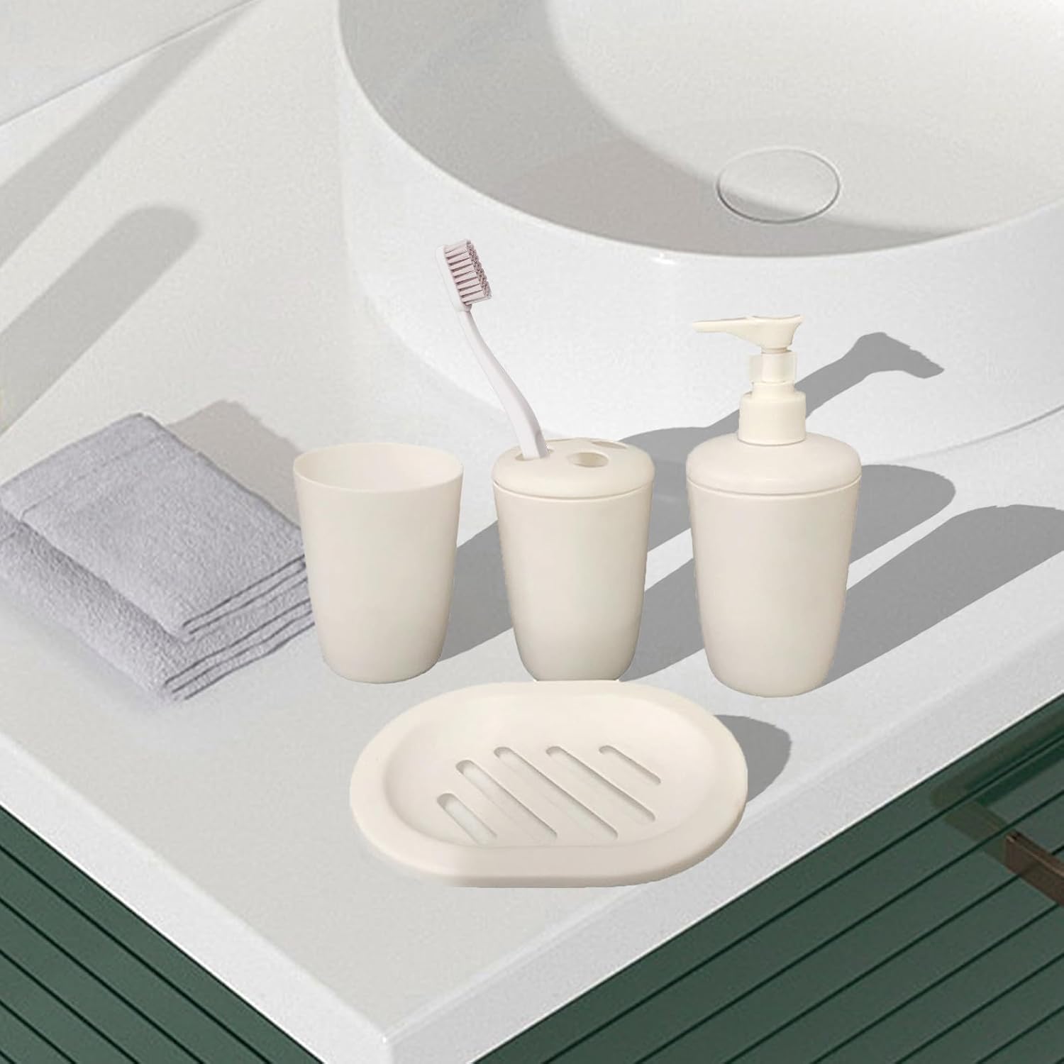 Modern Bathroom Accessories Set 4PCS Plastic
