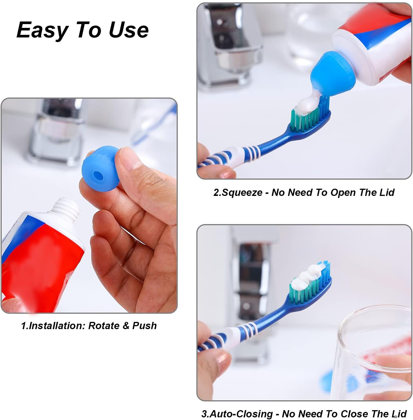 Tnvee 6 Pack Silicone Toothpaste Cap Dispenser
