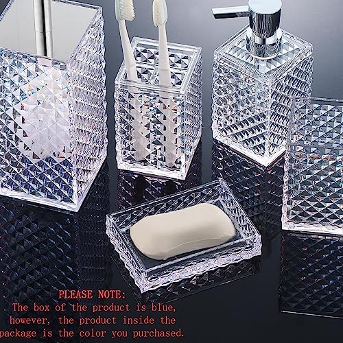 Yueranhu Clear Bathroom Accessory Set 6pcs Acrylic