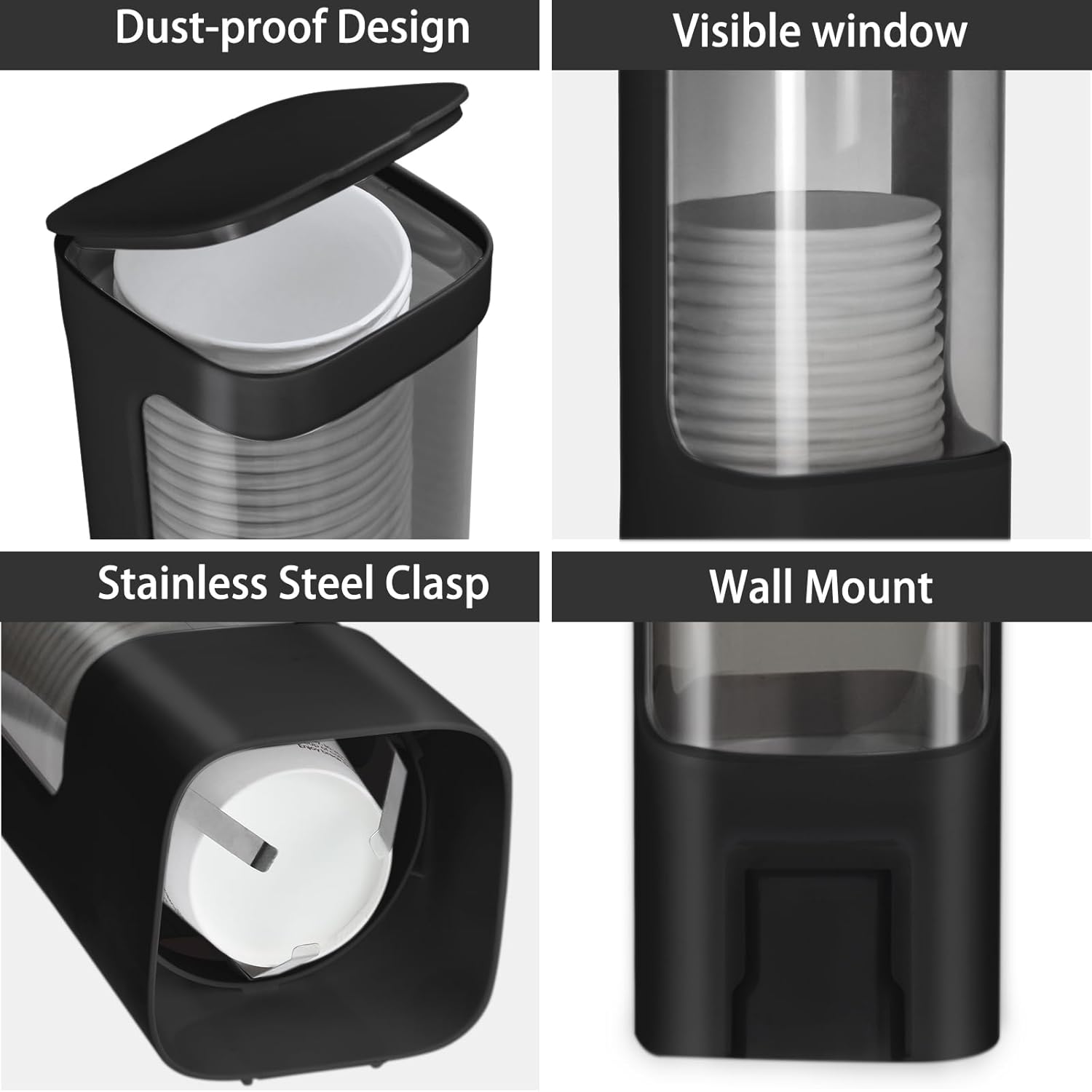 Wall Mounted Cup Dispenser for 3oz-5oz Cups