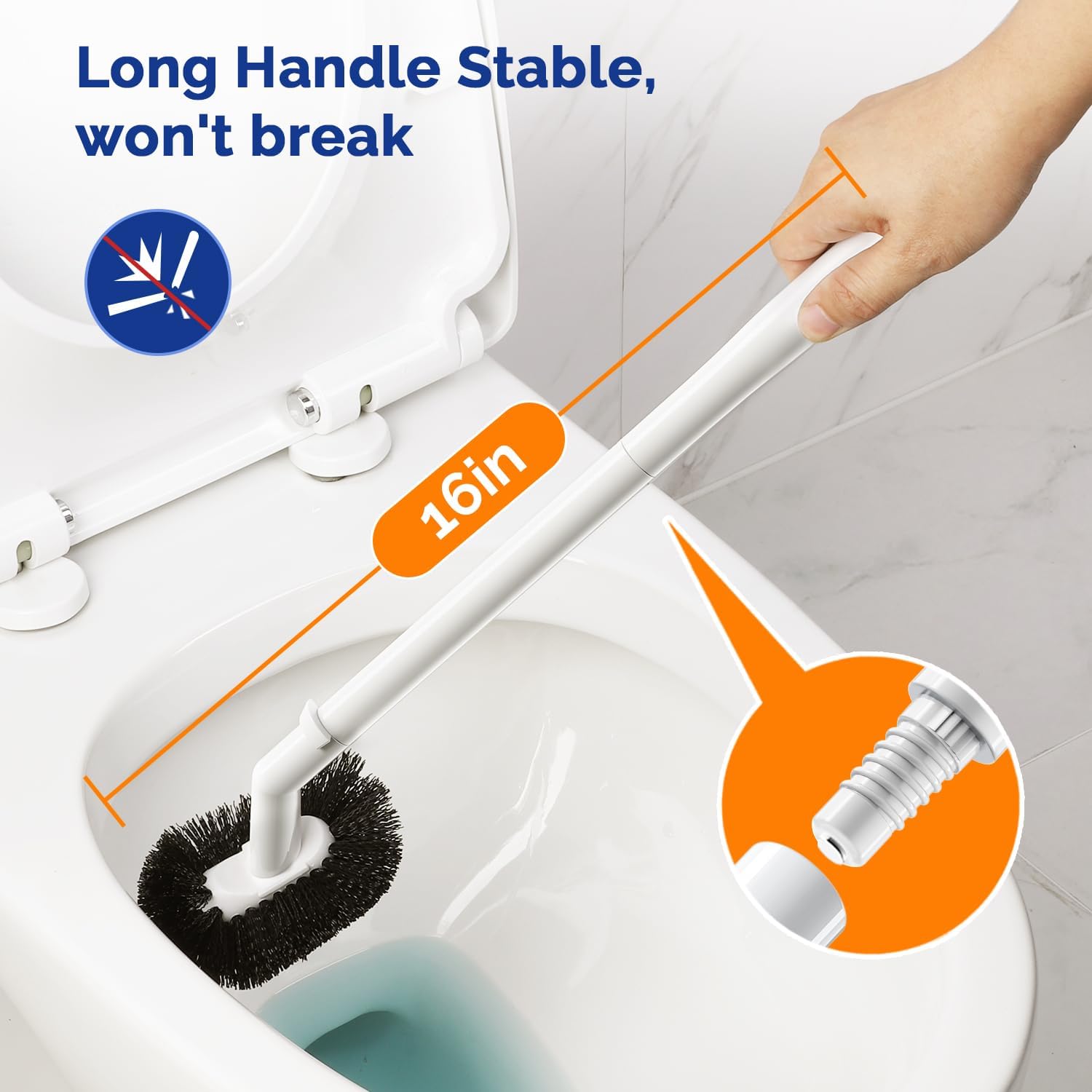 HAMITOR Toilet Plunger and Bowl Brush Combo - Heavy Duty White