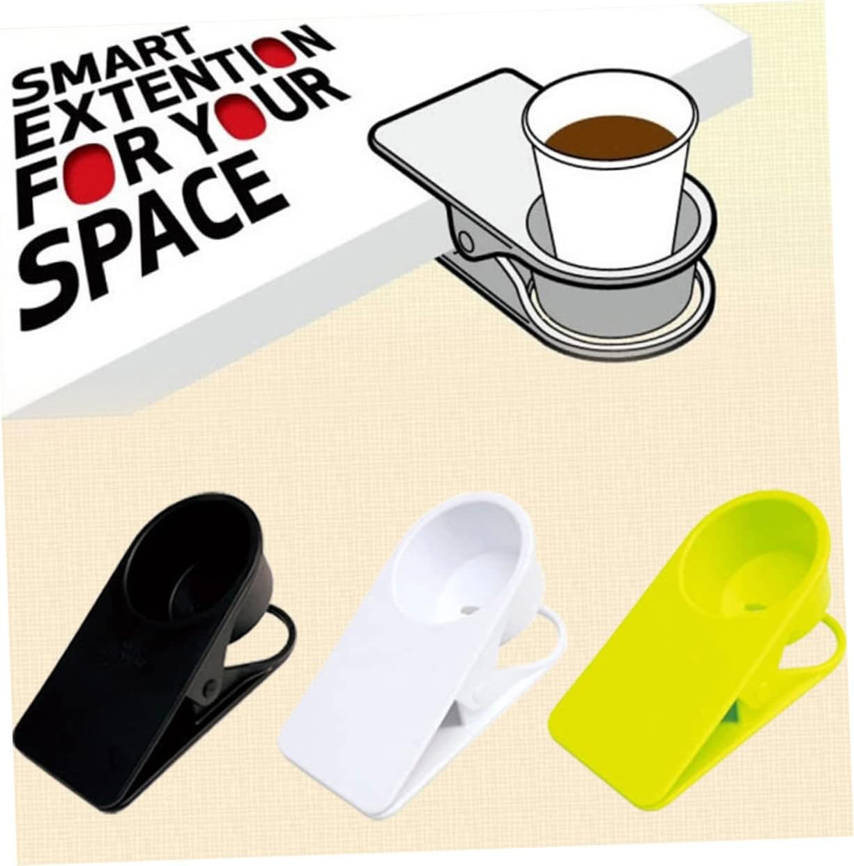 Luxshiny Strong ABS Cup Holder Clip Desk Organizer