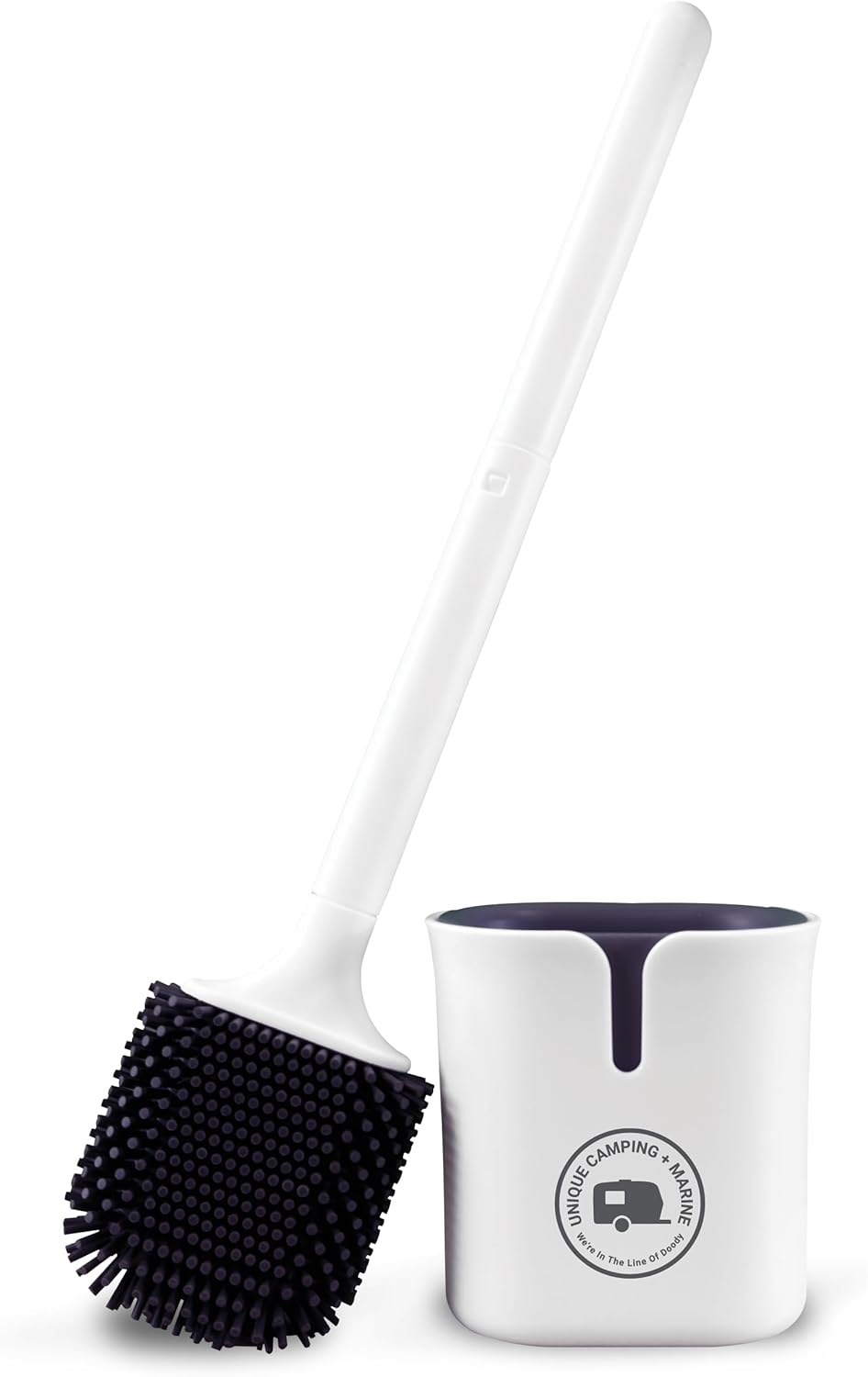 Unique Compact Silicone RV Toilet Brush with Wall-Mounted Holder 1