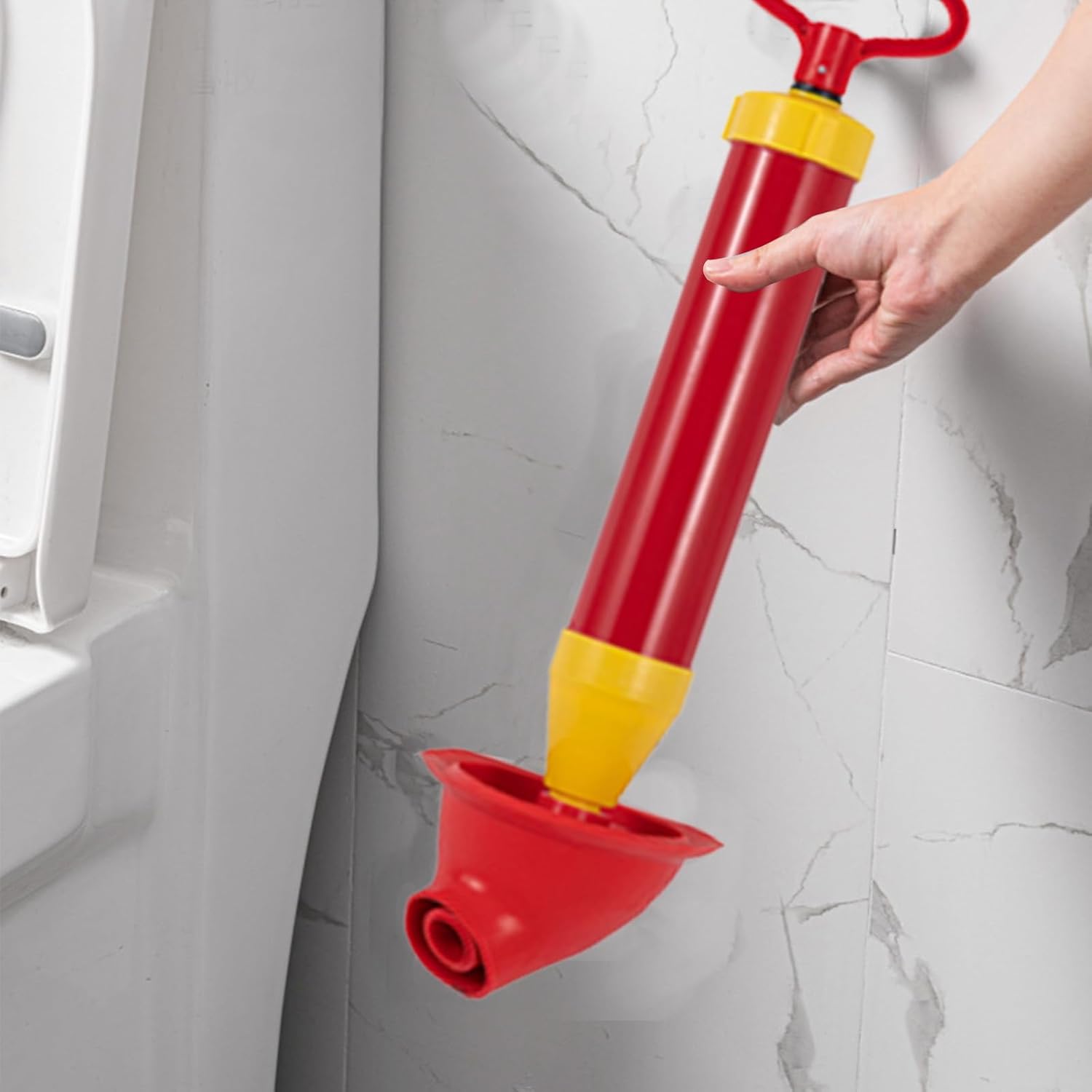 Heavy Duty Toilet Plunger with Gutter Clog Remover