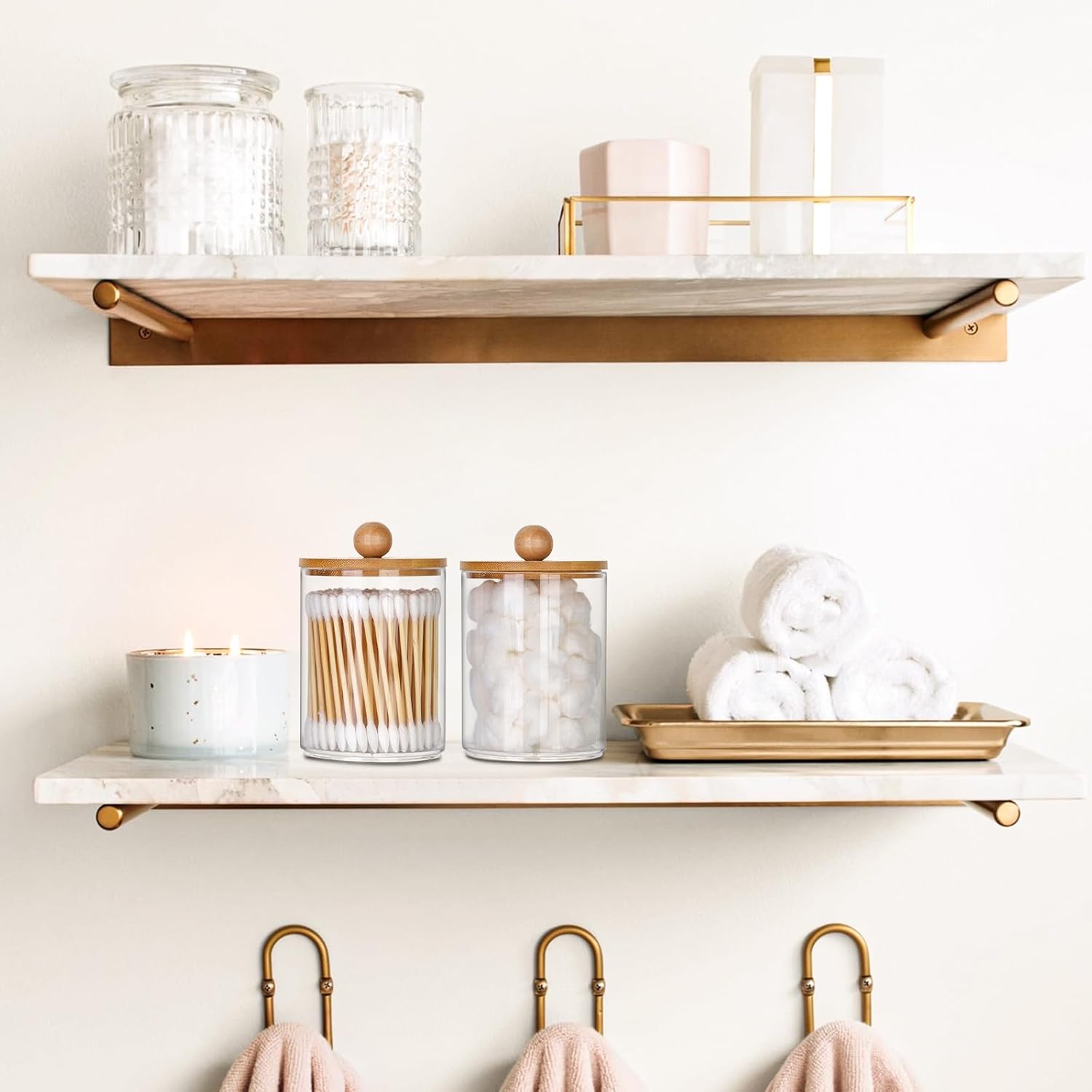 OTOSTAR Bamboo Bathroom Accessory Set 4 Pcs