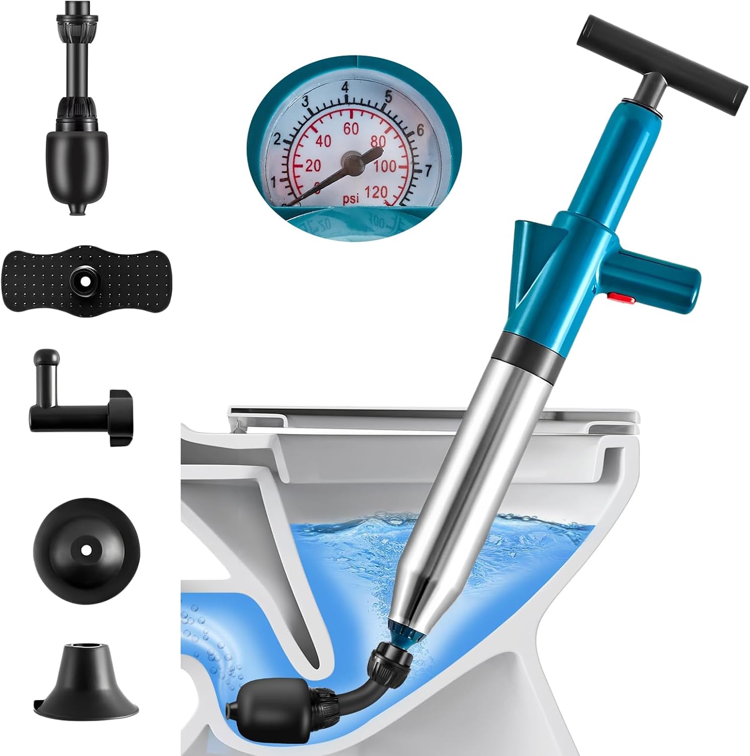 Madrigal High Pressure Toilet Plunger with Air Drain Blaster