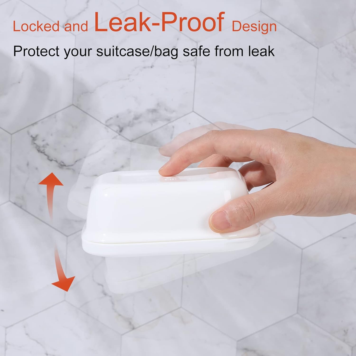 Quatish Leakproof Soap Dish with Lid Draining Layer