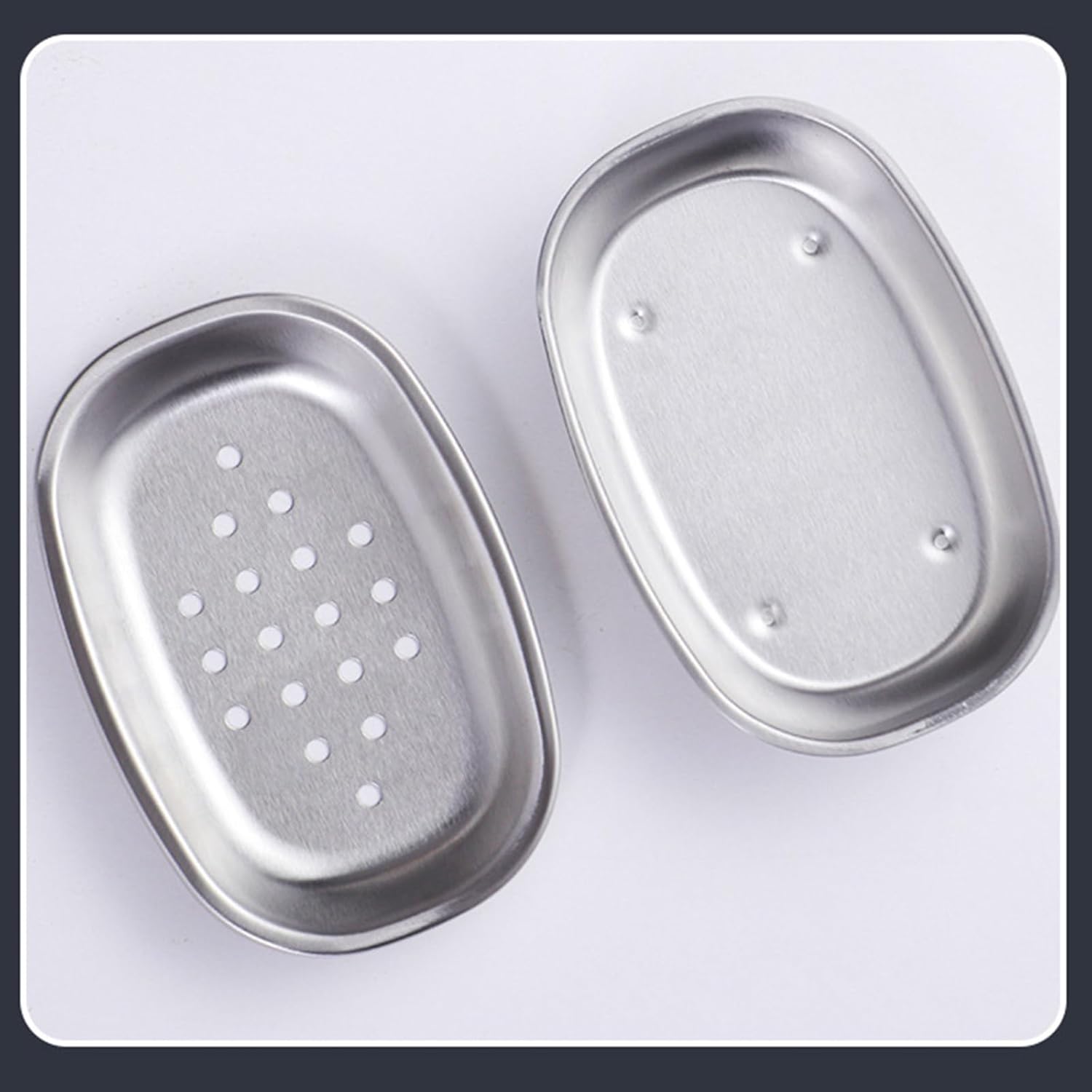 Modern Double Layer Stainless Steel Soap Dish for Bath and Kitchen Use