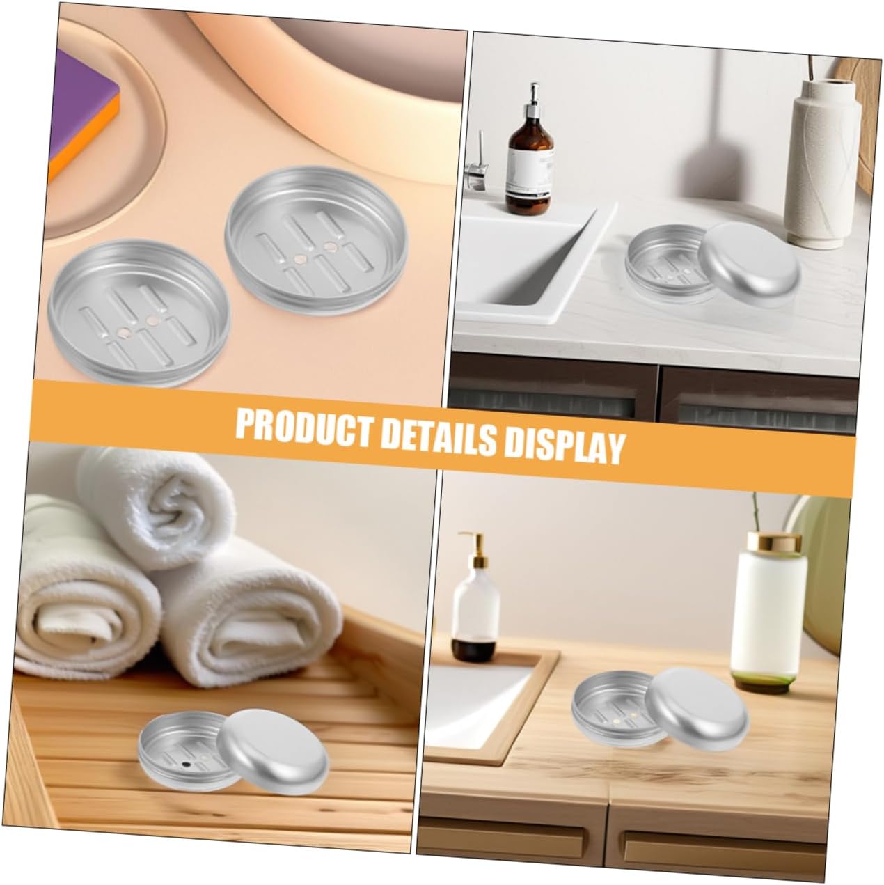 Ciieeo Round Aluminum Soap Dish with Leakproof Lid