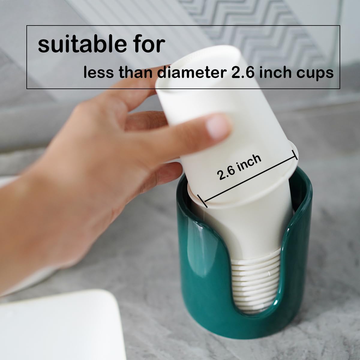 Ceramic Bathroom Cup Dispenser Green