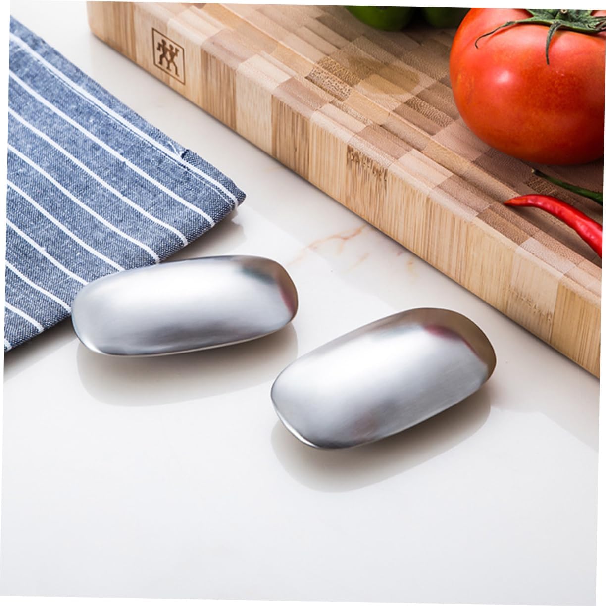 Amosfun Stainless Steel Odor Eliminating Soap Bar with Holder for Kitchen