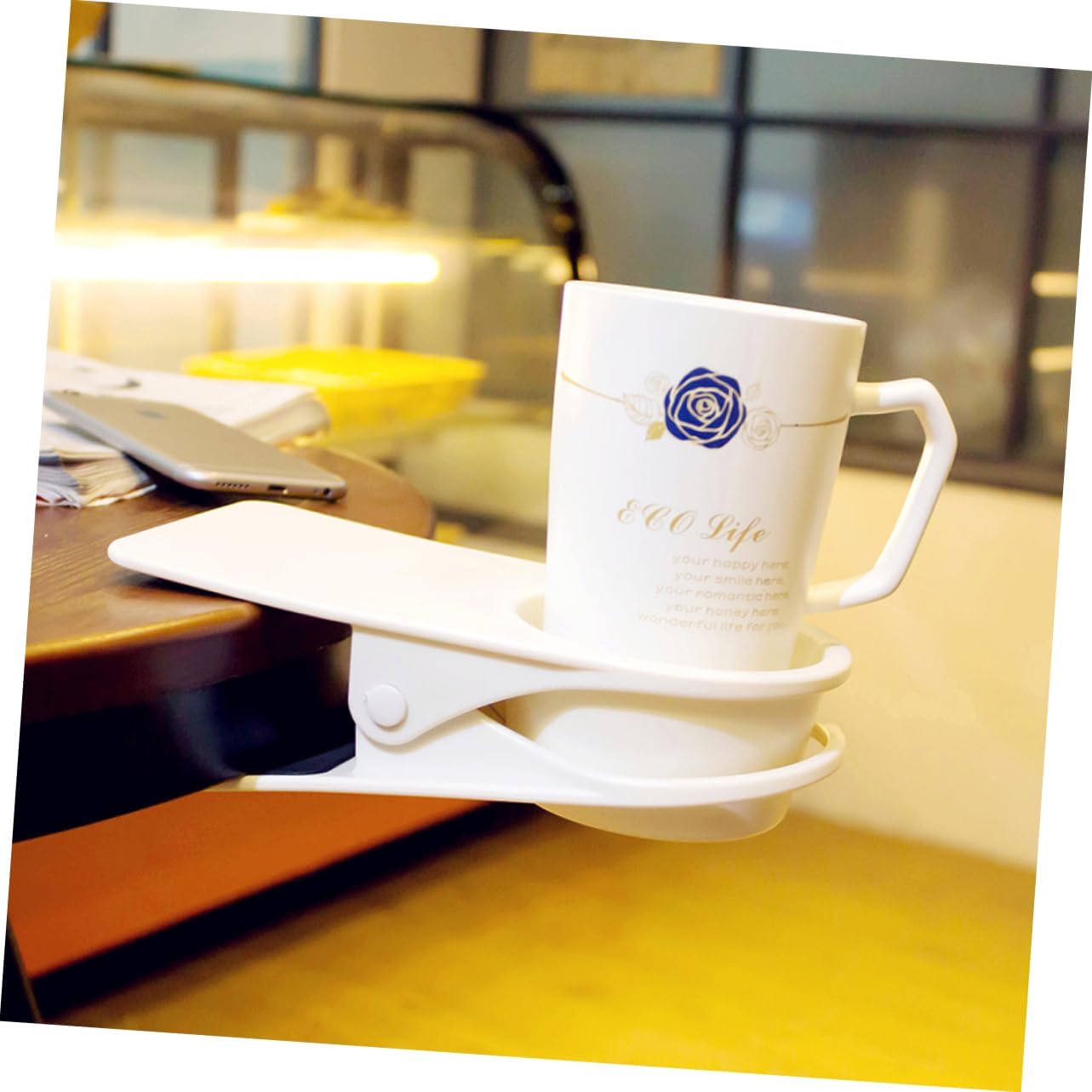 Luxshiny Saucer Clip for Desk and Bathroom Use