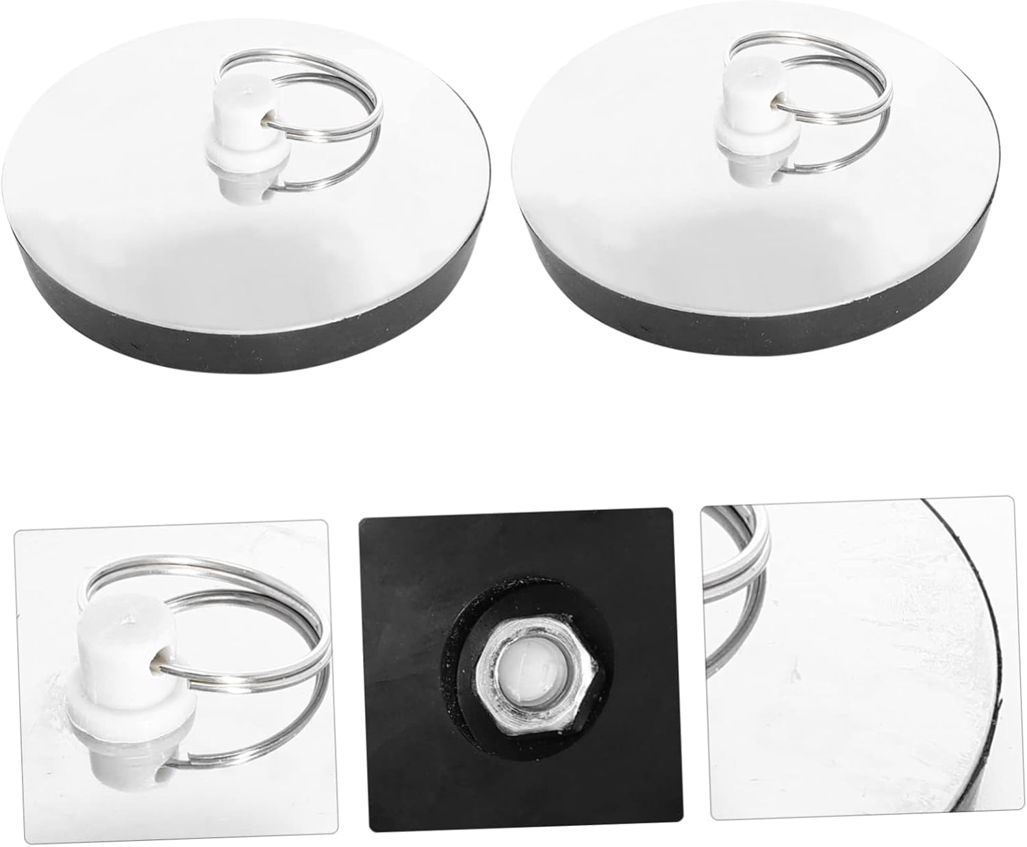 HOMSFOU 3 Pack Bathtub Drain Plug with Large Cover Area