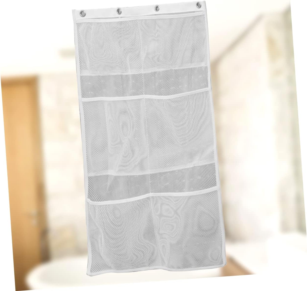 Vaguelly Hanging Mesh Shower Organizer Bag White
