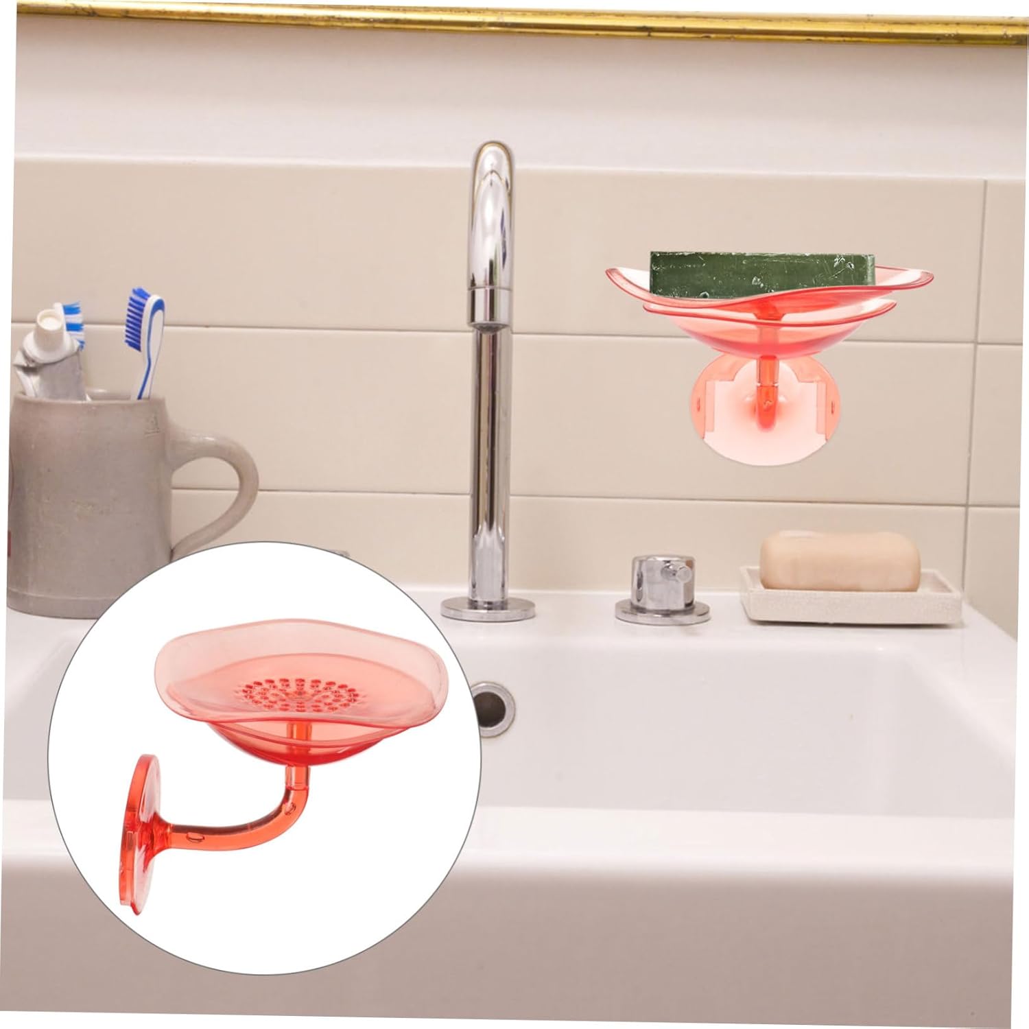 Mipcase Wall Mount Soap Dish with Sticker Installation