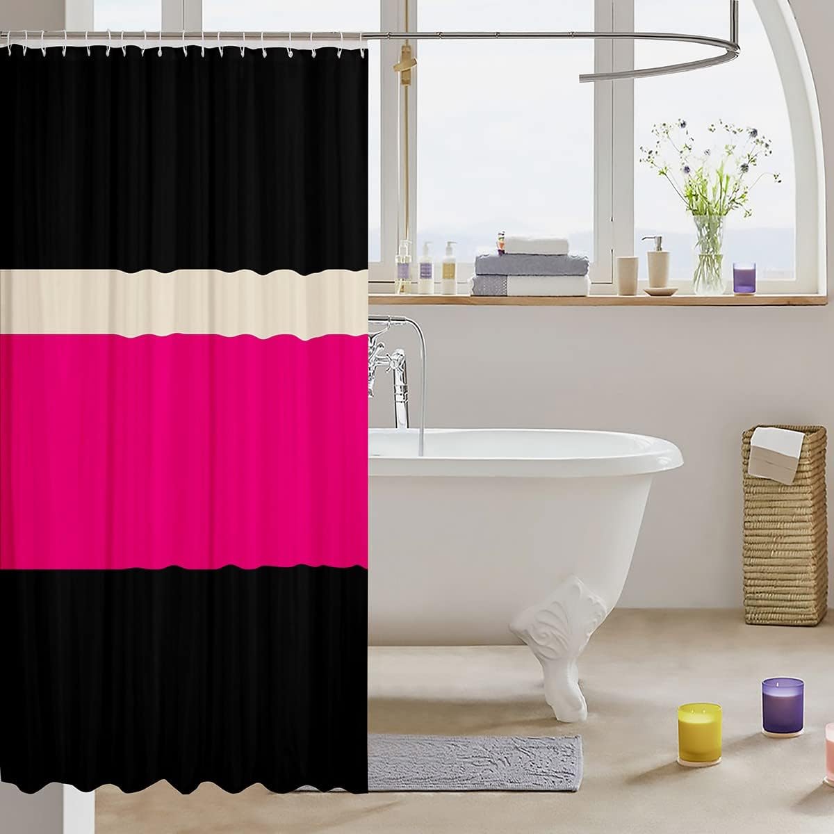 Erosebridal Patchwork Shower Curtain Set for Kids