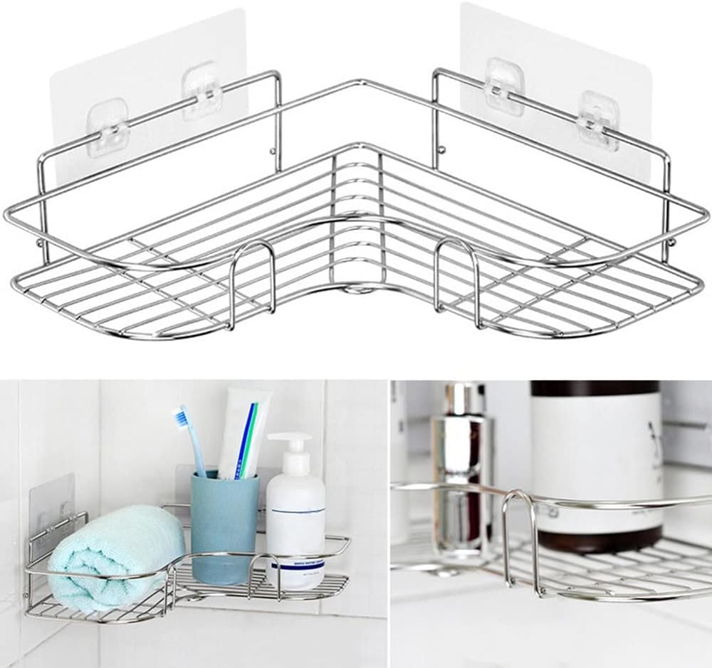 BAHELS Corner Shower Caddy Stainless Steel Organizer Rack