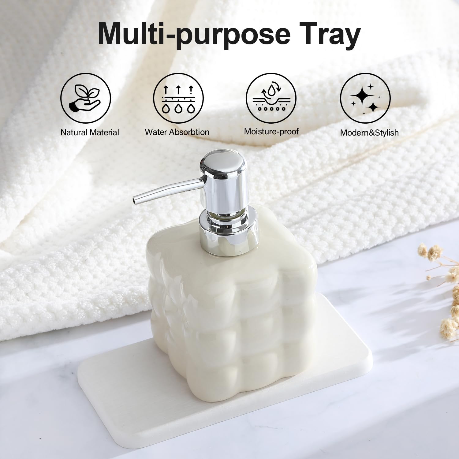 Ecotrim Water Absorbing Stone Tray for Sink and Bathroom
