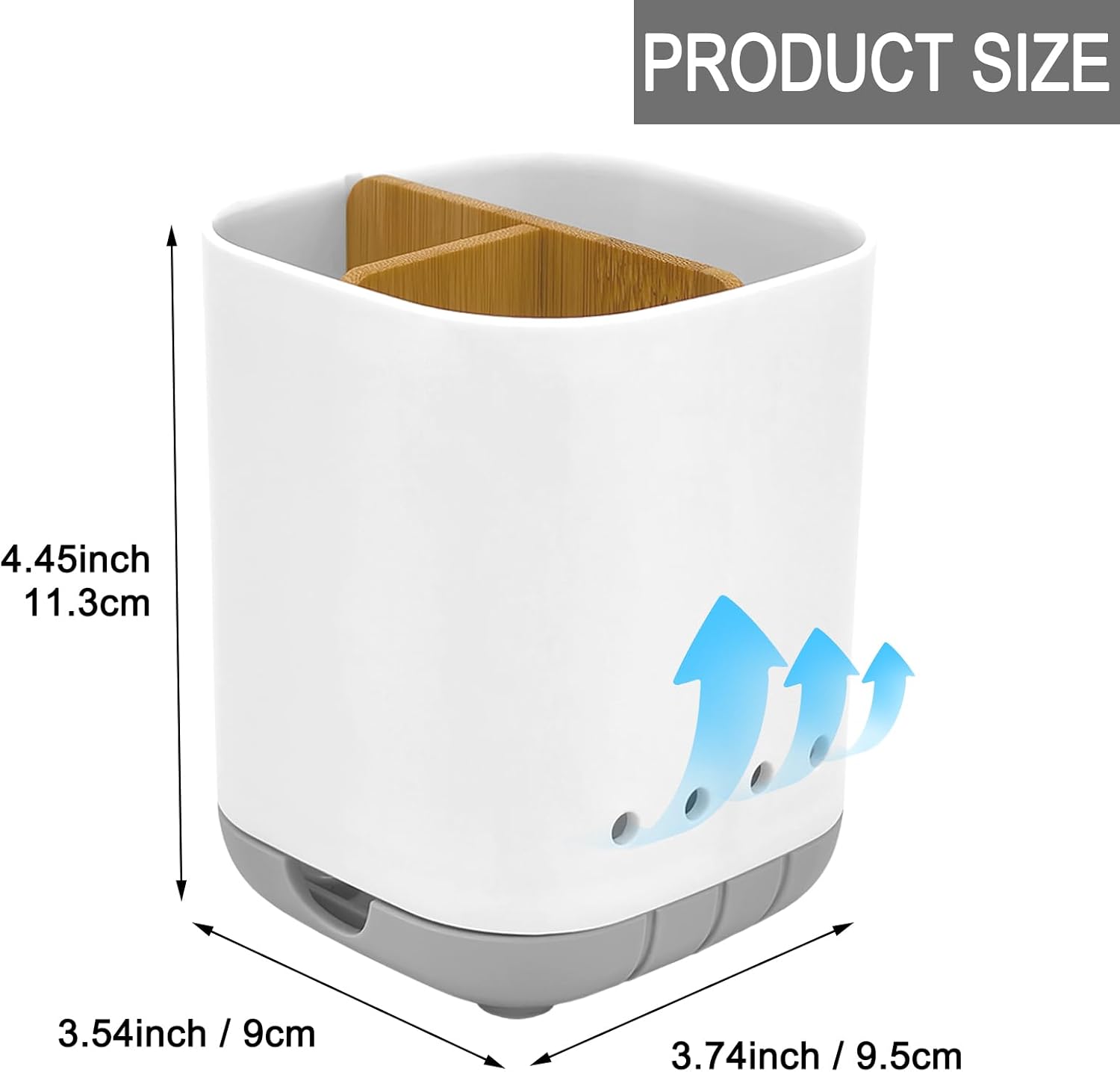 Scartink Toothbrush Holder with Bamboo Divider Detachable and Easy Cleaning