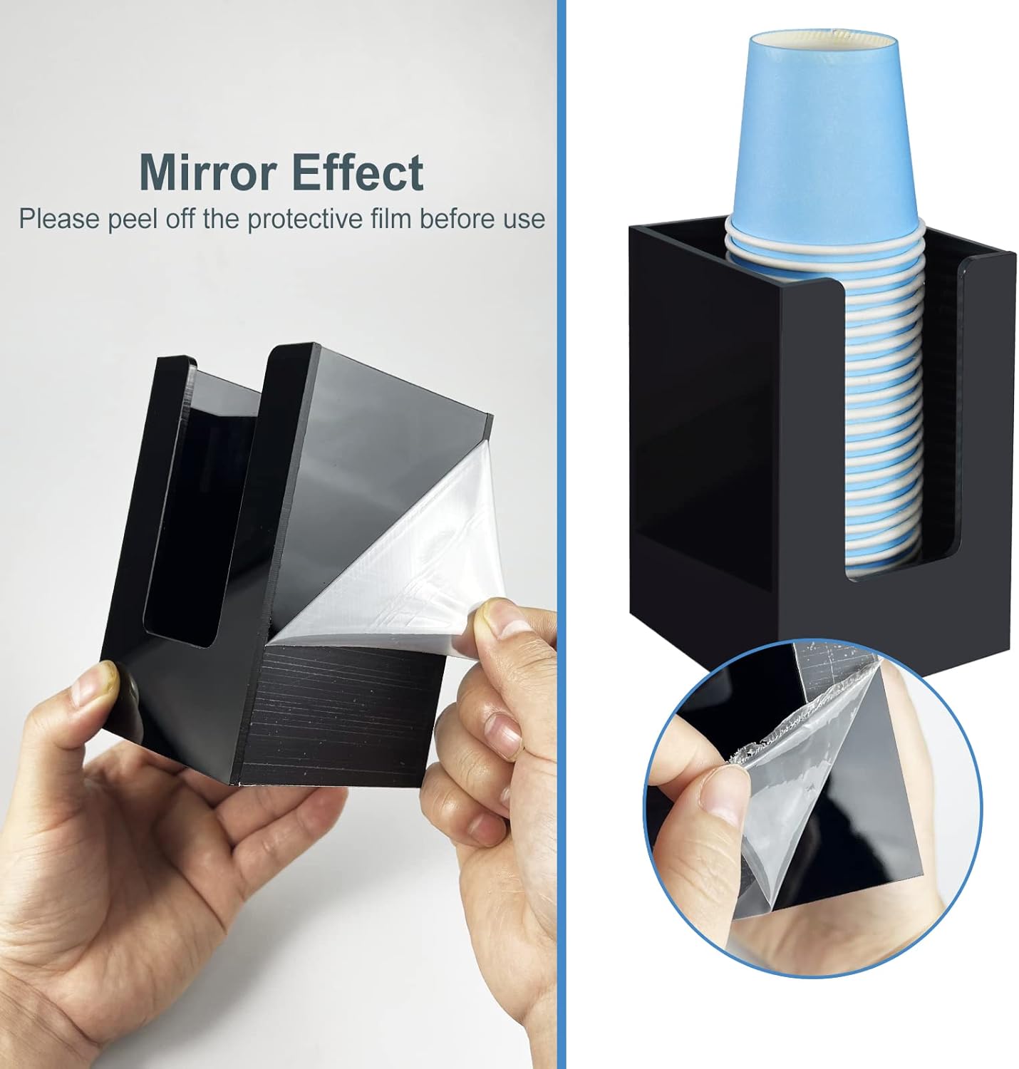 KIMCHOMERSE Bathroom Cup Dispenser - Black