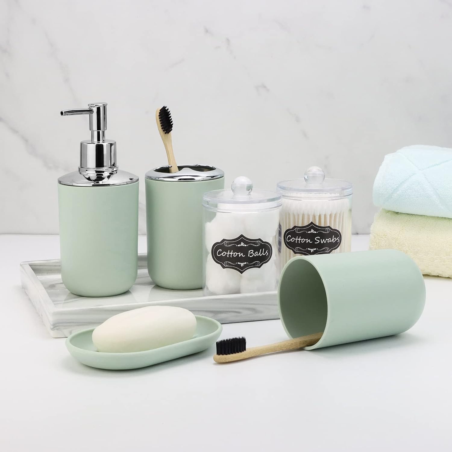 IMAVO 9-Piece Grey Bathroom Accessory Set
