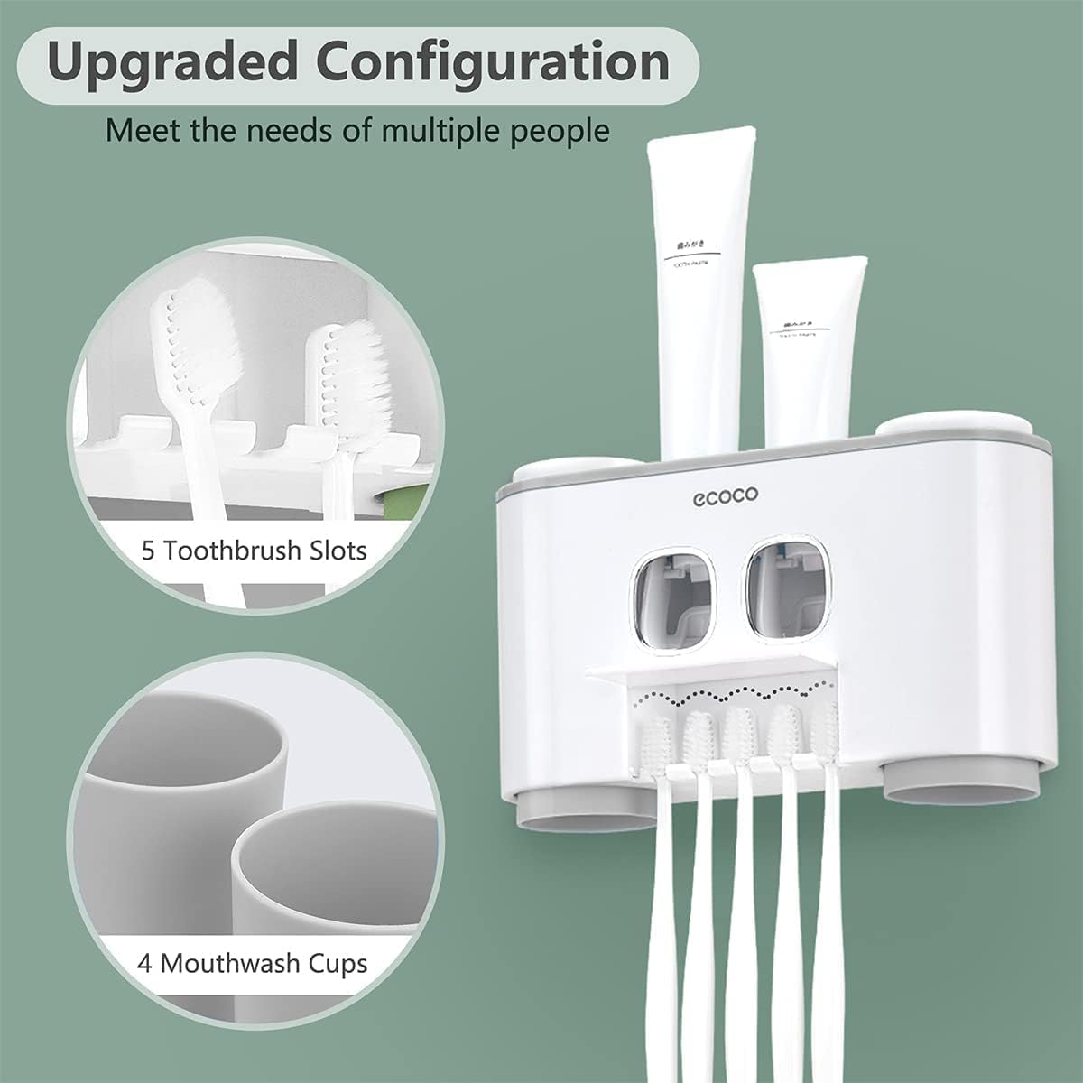 VNYIFAN Multifunctional Wall Mounted Toothbrush Holder Set