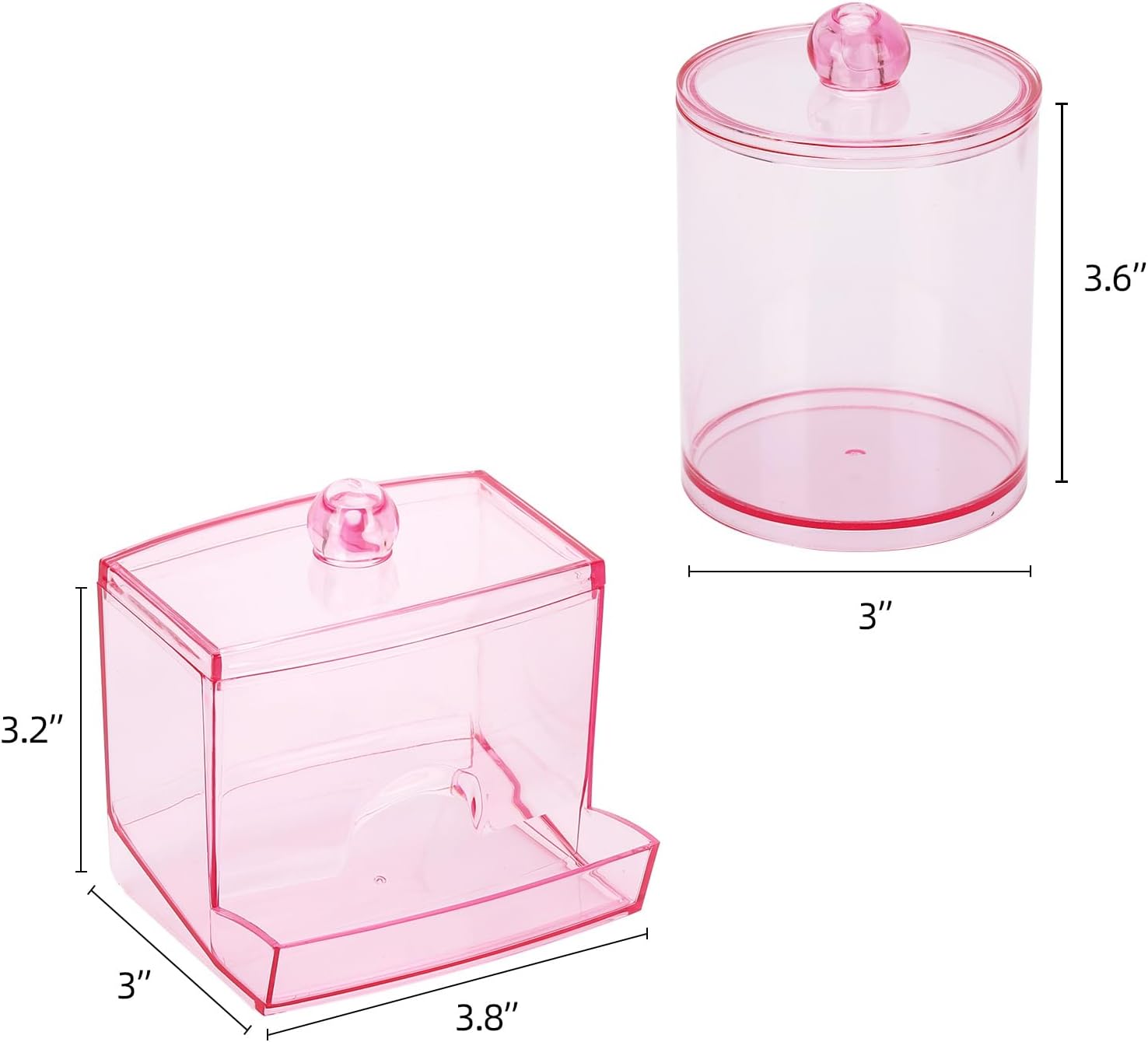 Tbestmax Pink Qtips Dispenser with Cotton Ball Holder