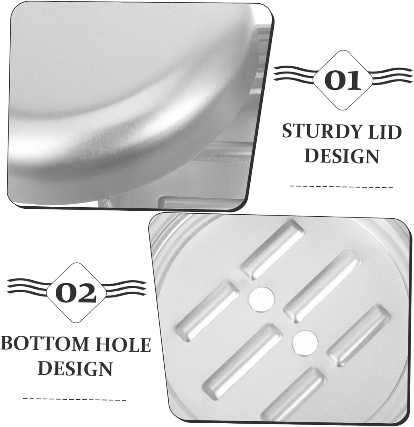 Cabilock 2pcs Portable Round Aluminum Soap Dish Leakproof Travel Holder 1