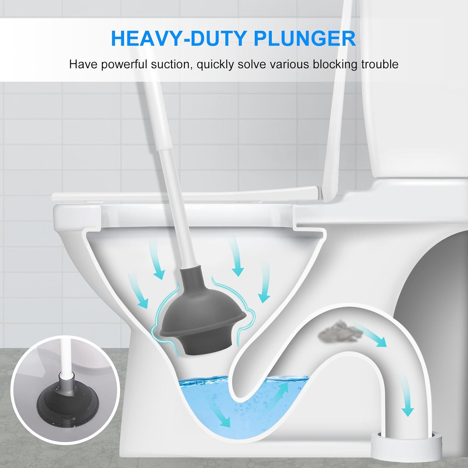 SetSail Toilet Brush and Plunger Set with Caddy - White