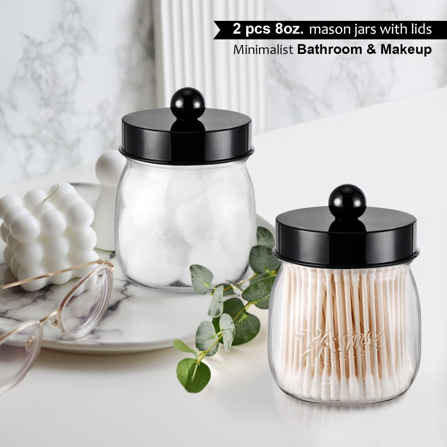 SheeChung Farmhouse Decor Apothecary Jar Set 2 Pack