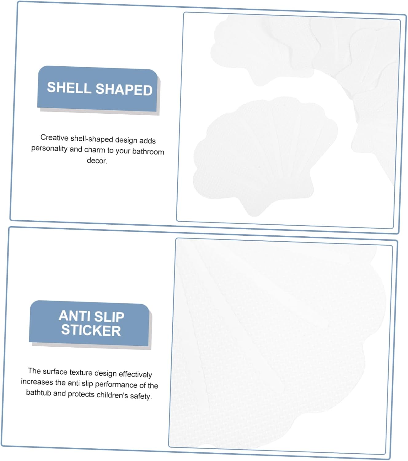 ABOOFAN Anti-Slip Bathtub Stickers 12pcs Shell Decor Decor