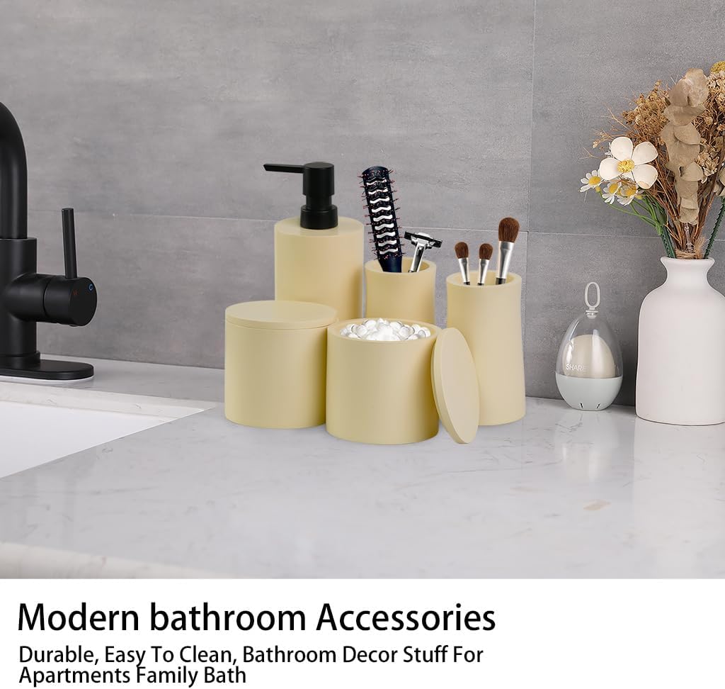 Bathovati Beige 5-Piece Bathroom Accessory Set