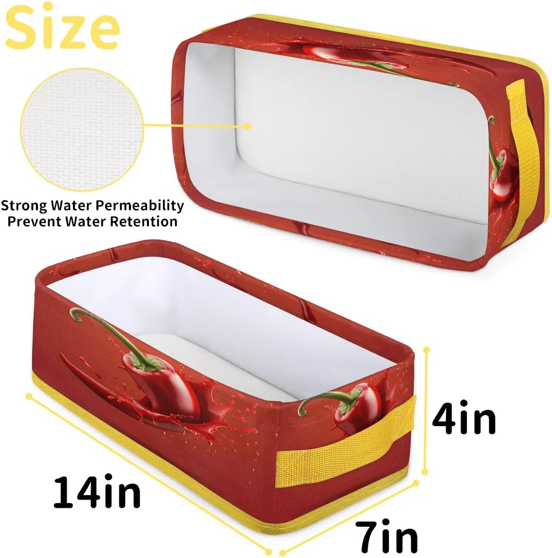 Tablerazzi Red Chilli Pepper Toilet Paper Basket with Handle