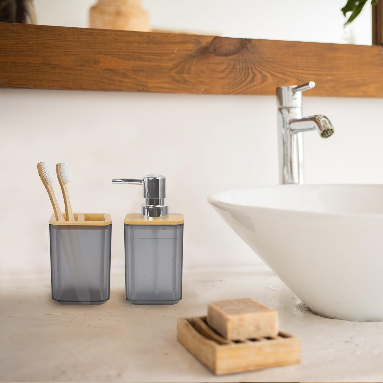 CERBIOR 7-Piece Bathroom Accessory Set Matte Black 1