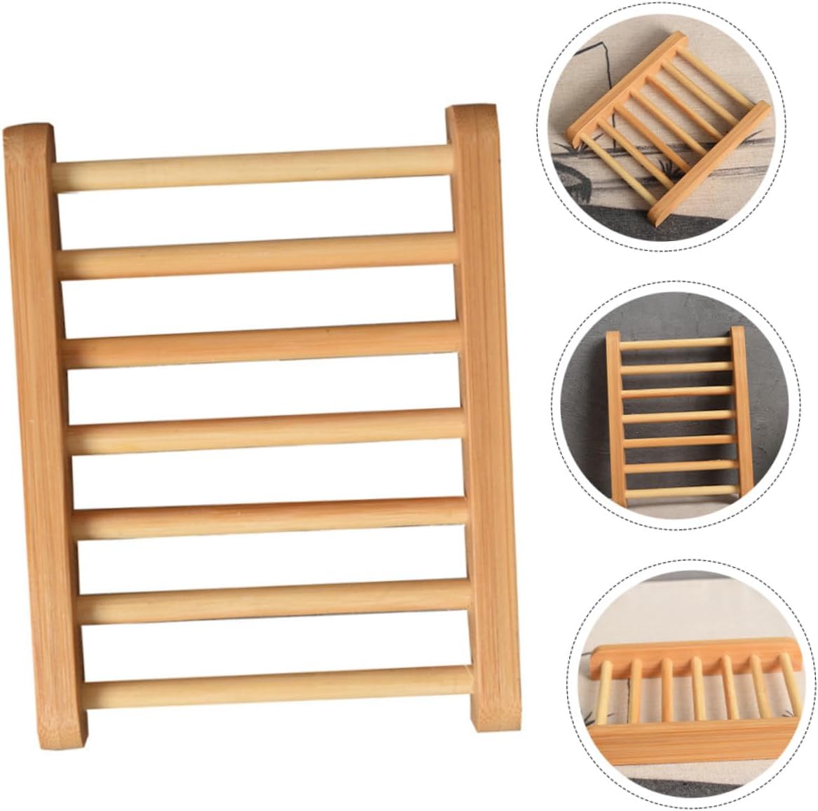 LIFKOME Wooden Soap Dish for Shower Bathroom