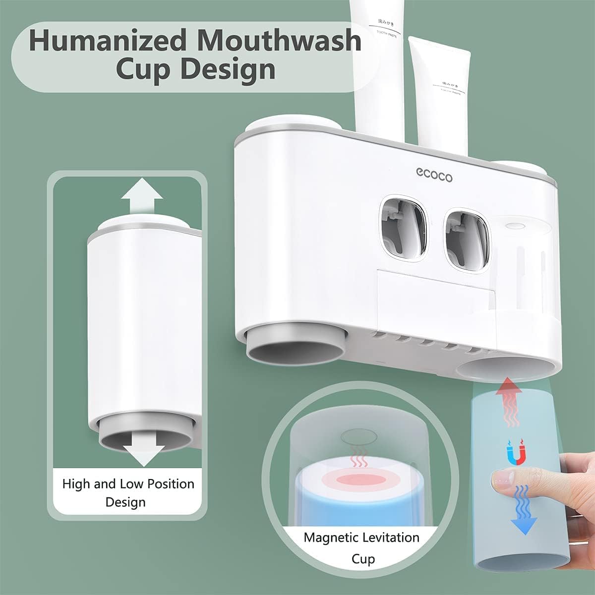 VNYIFAN Multifunctional Wall Mounted Toothbrush Holder Set