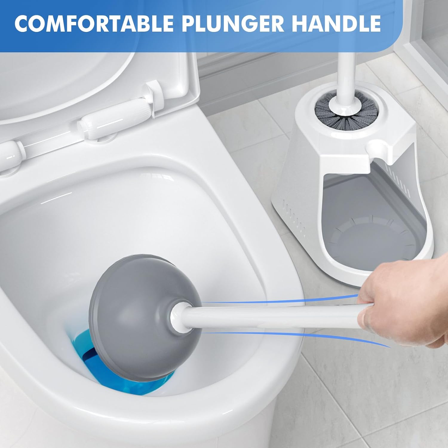 LOVLOY 2 in 1 Toilet Brush Plunger Set with Holder