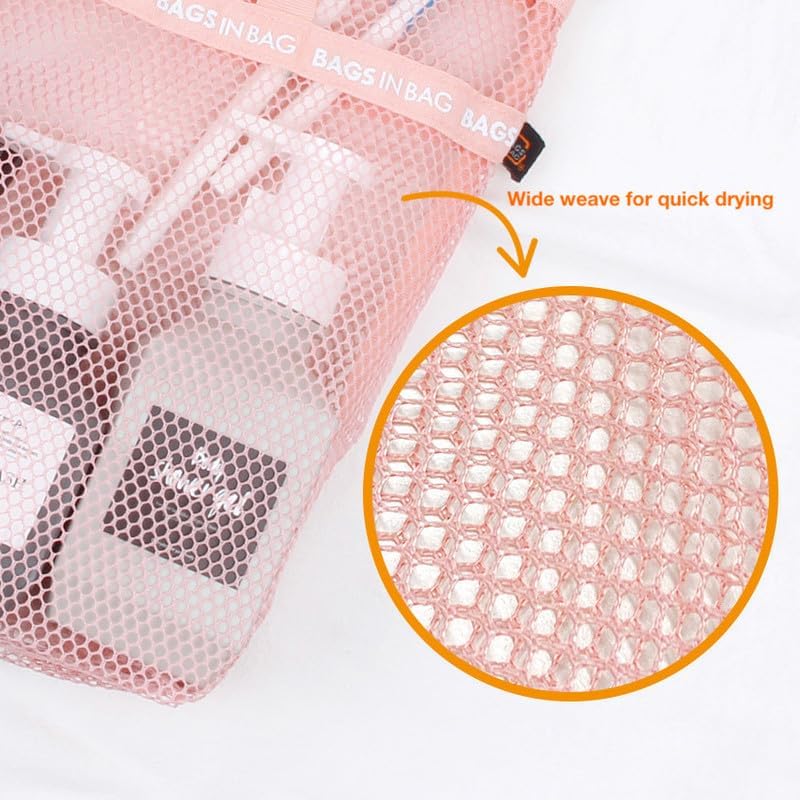 Mesh Travel Shower Caddy Tote Bag for Gym Swim Dorm Bathrooms