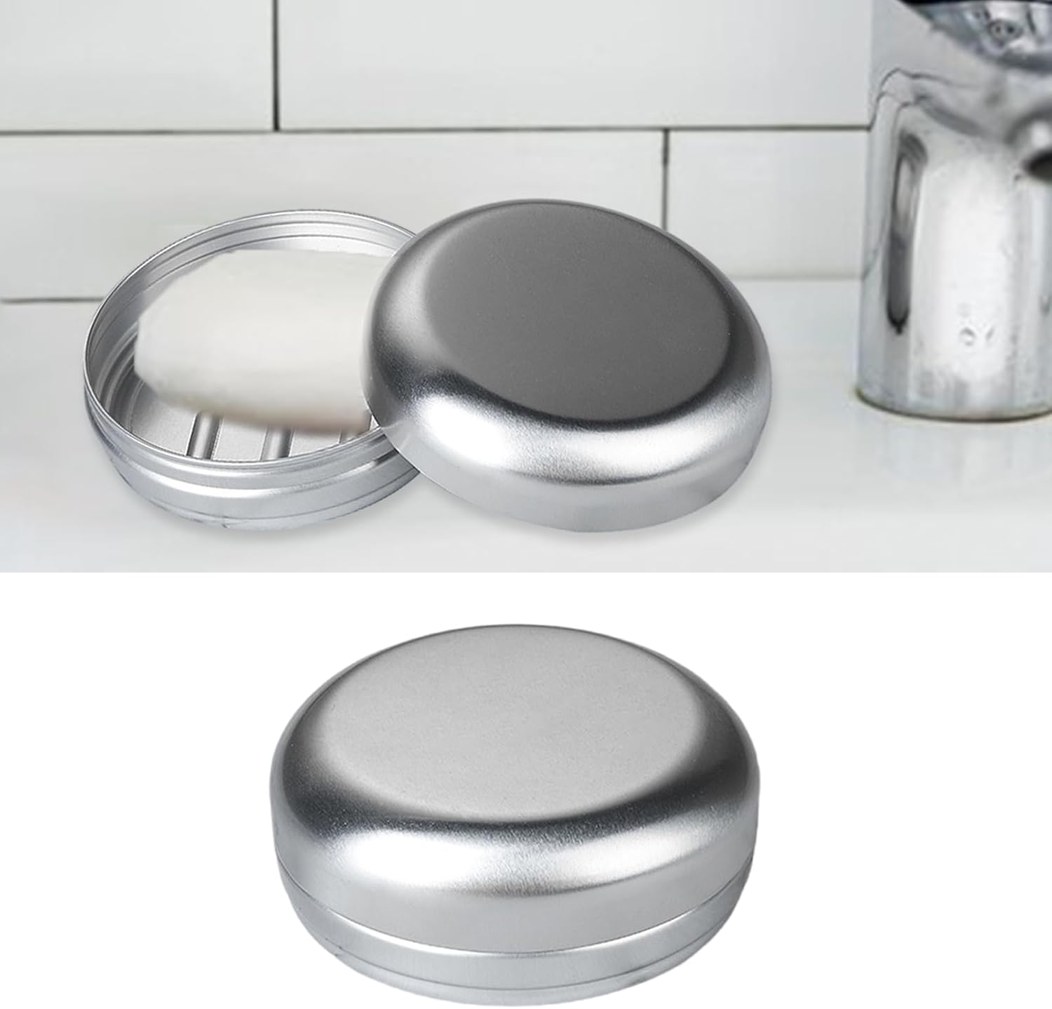 Pack of 2 Aluminium Waterproof Soap Dish for Home and Travel