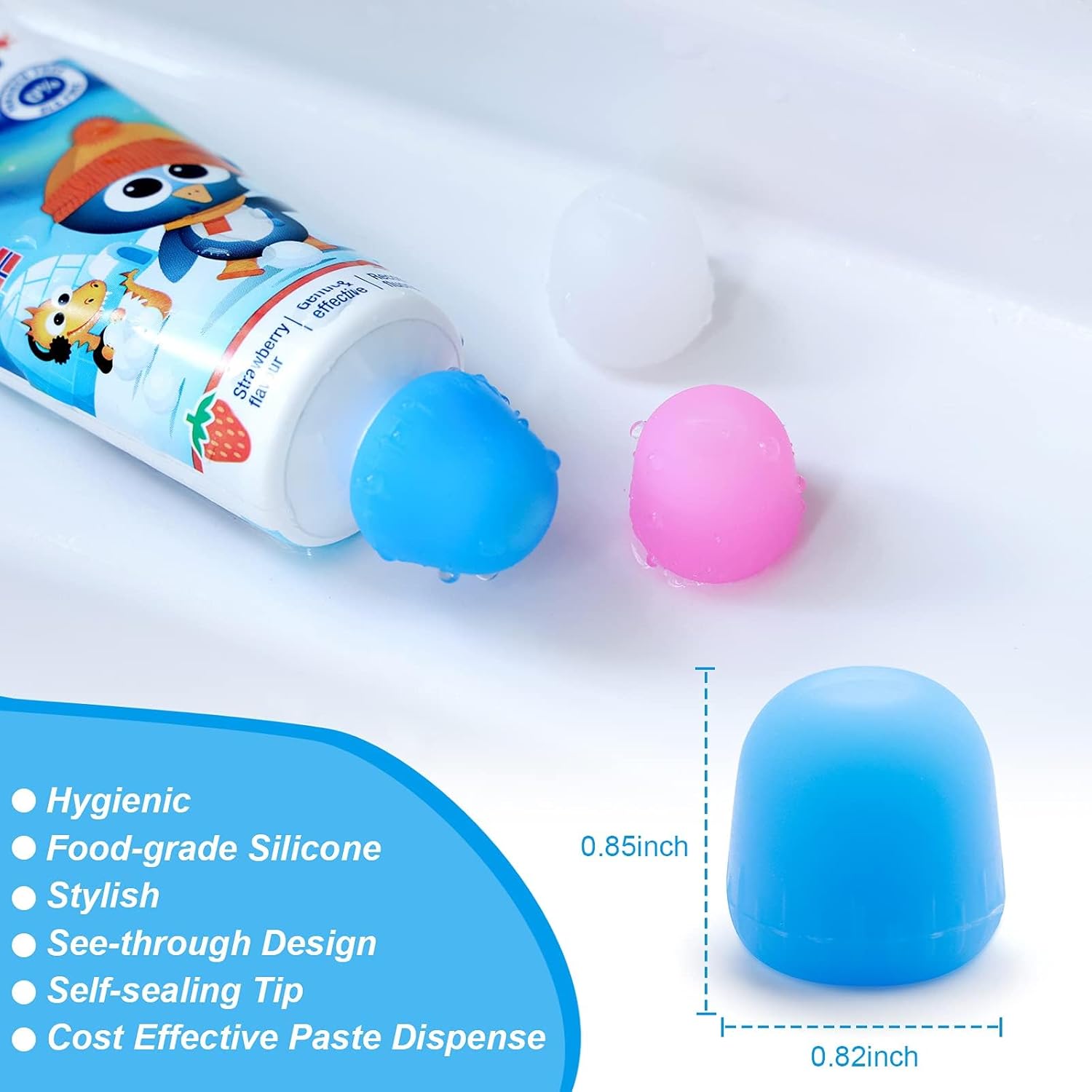 Tnvee 6 Pack Silicone Toothpaste Cap Dispenser