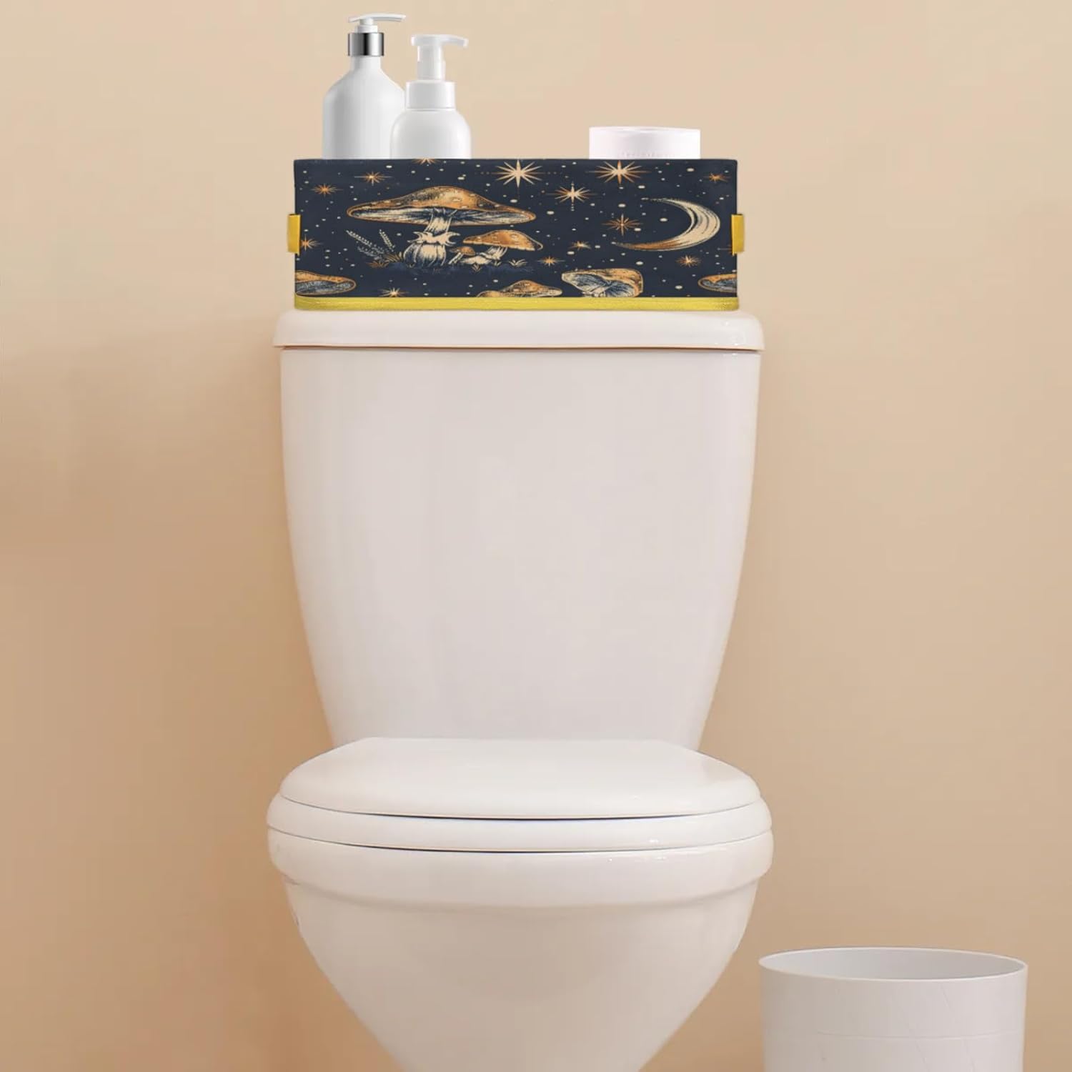 Snatocys Mushroom Moon Toilet Paper Basket with Handles