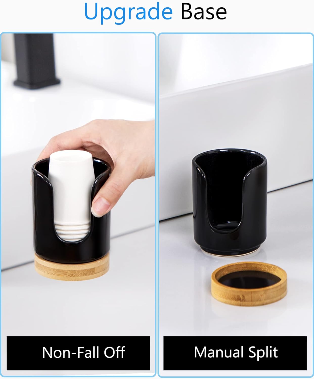 Ceramic Cup Dispenser - 3oz BPA Free Kids Safe Black