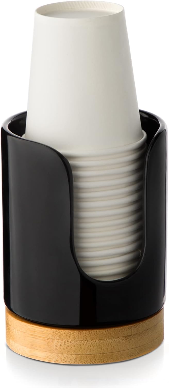 Ceramic Cup Dispenser - 3oz BPA Free Kids Safe Black